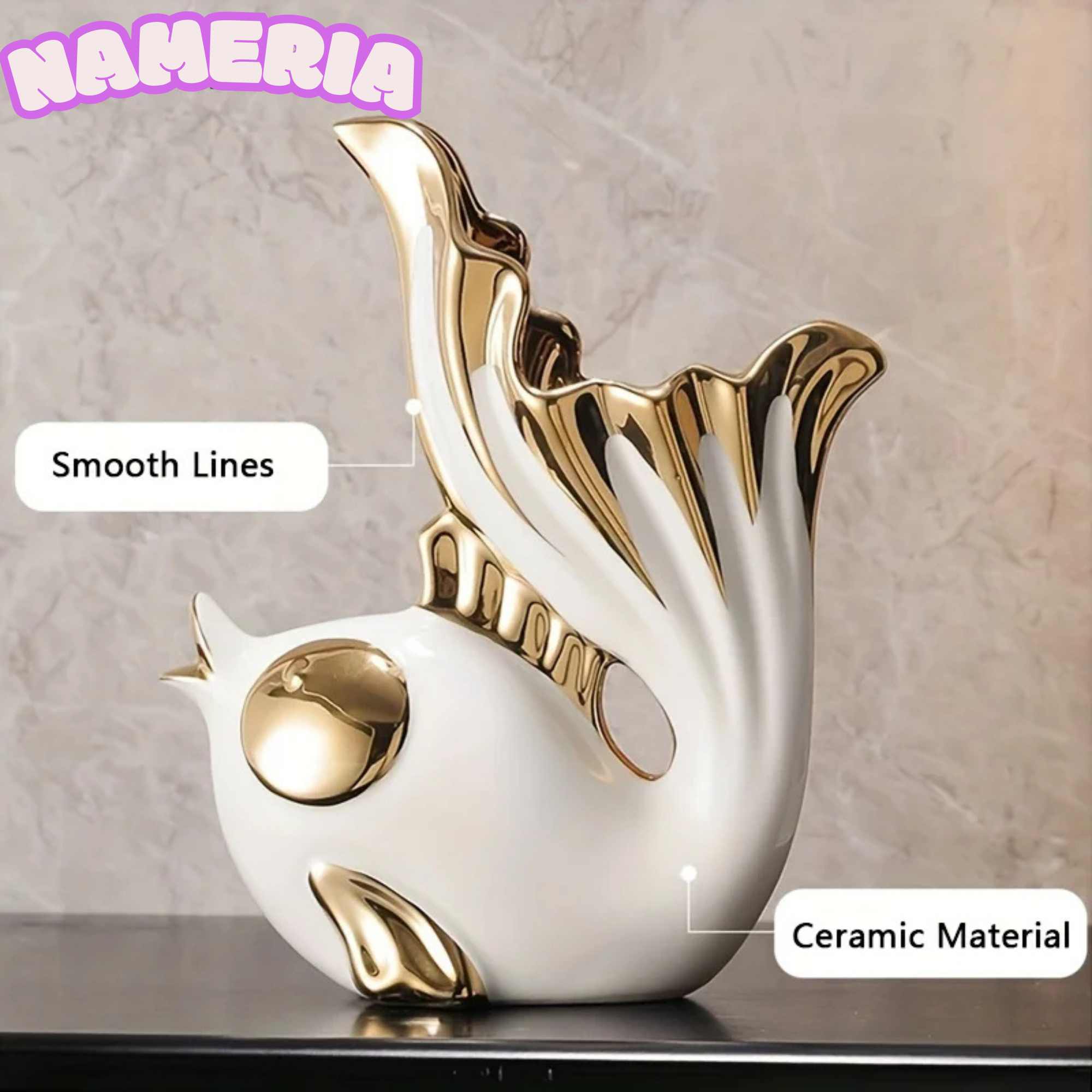 Modern Abstract Ceramic Sculpture for Luxury Home and Table Decor