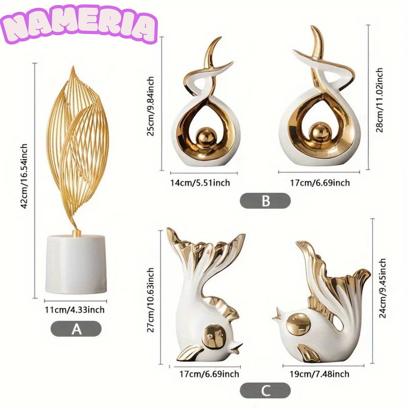 Modern Abstract Ceramic Sculpture for Luxury Home and Table Decor