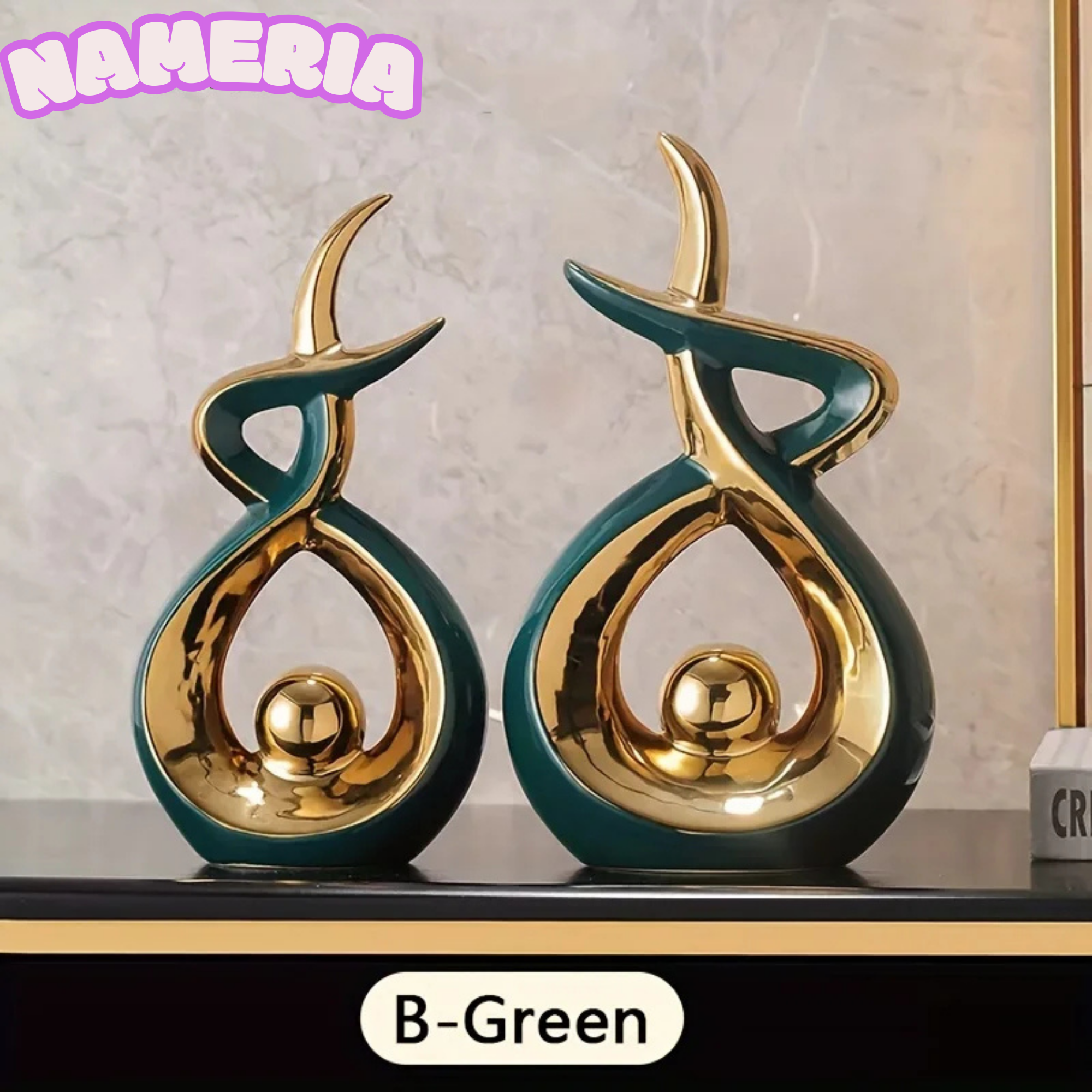 Modern Abstract Ceramic Sculpture for Luxury Home and Table Decor