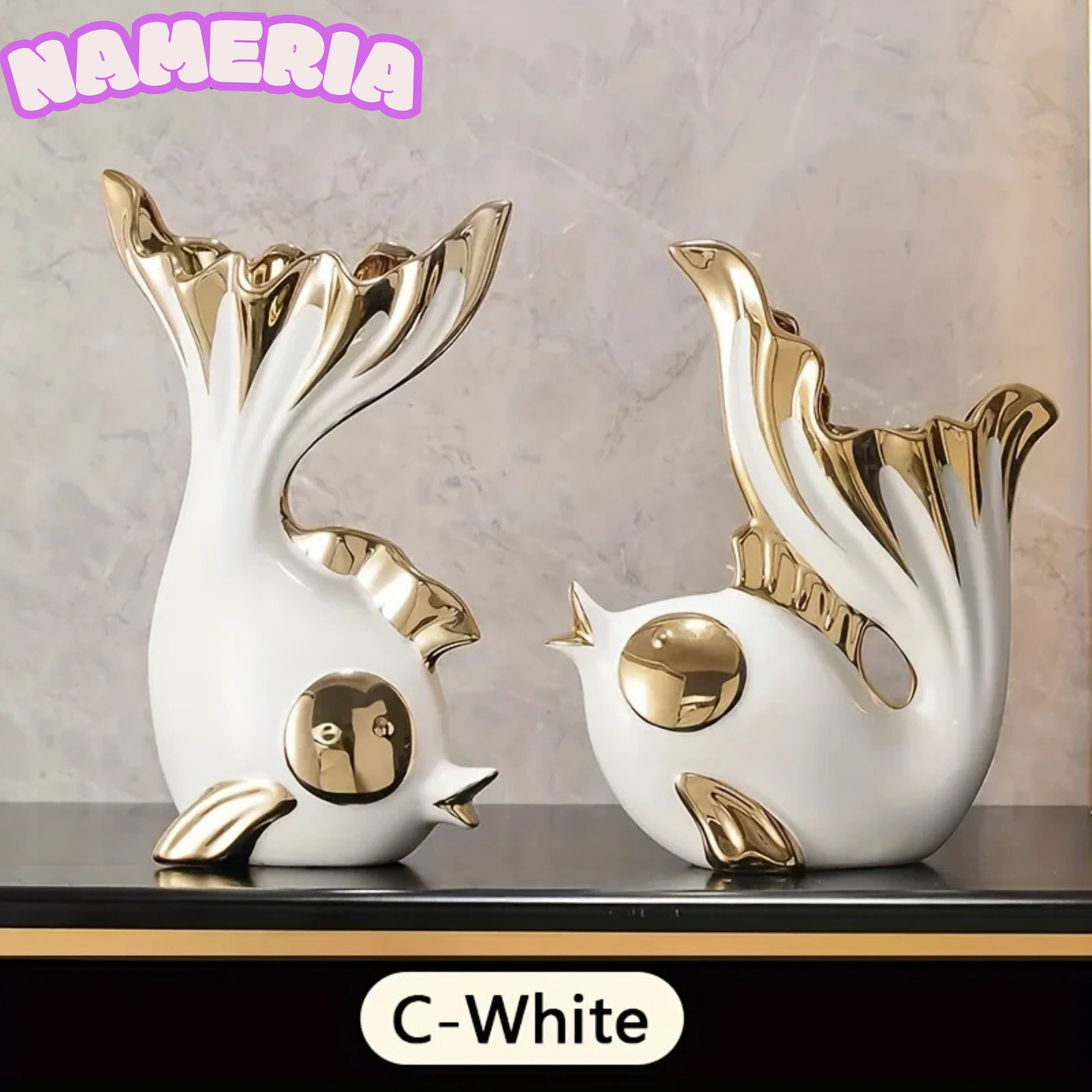 Modern Abstract Ceramic Sculpture for Luxury Home and Table Decor