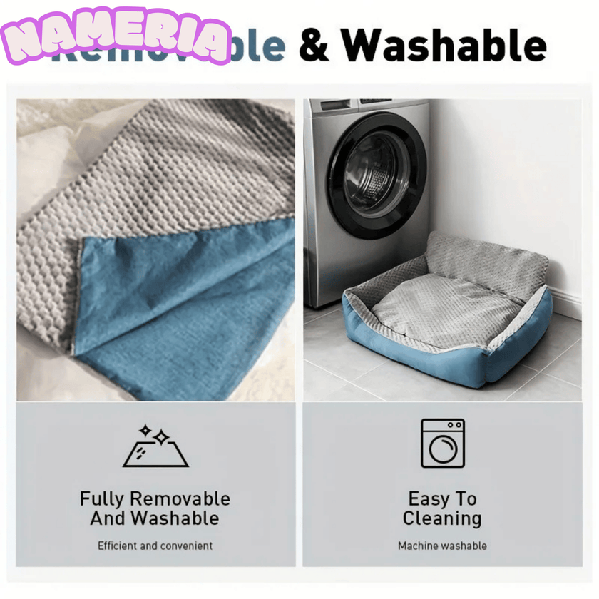 Nameria Cozy Plush Pet Sofa Bed – Soft Washable Non Slip Luxury Dog Bed