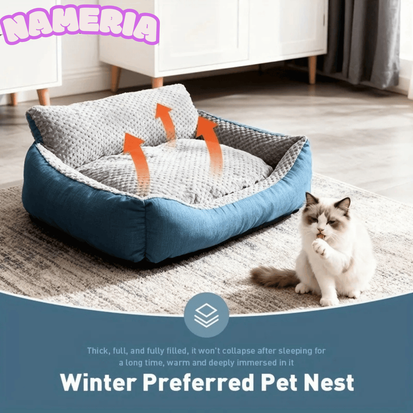 Nameria Cozy Plush Pet Sofa Bed – Soft Washable Non Slip Luxury Dog Bed
