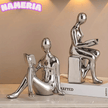 Nameria Ceramic Reading Sculpture Set – Modern Minimal Book Lover Home Decor