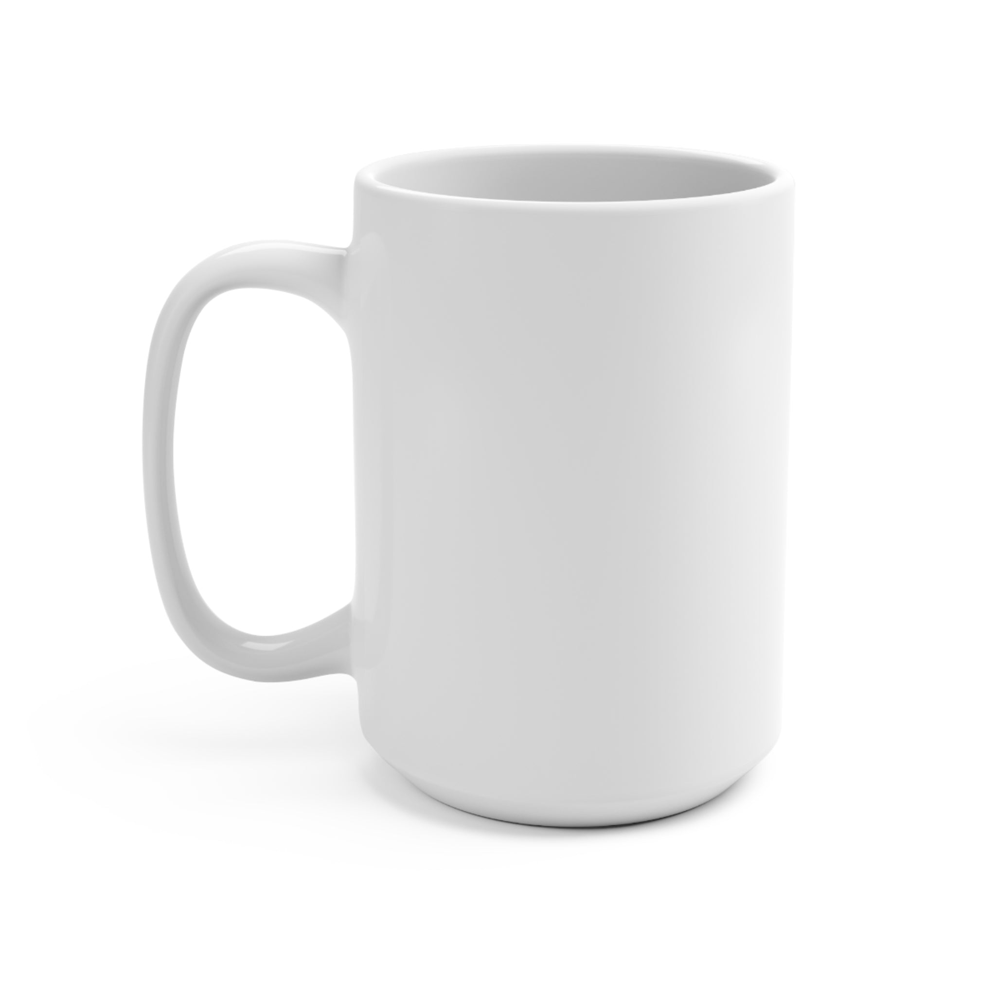 Customizable 15oz White Ceramic Mug Rounded Corners Lead BPA Free