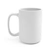 Customizable 15oz White Ceramic Mug Rounded Corners Lead BPA Free