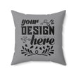 Customizable Spun Polyester Square Pillow with Double Sided Print and Zipper