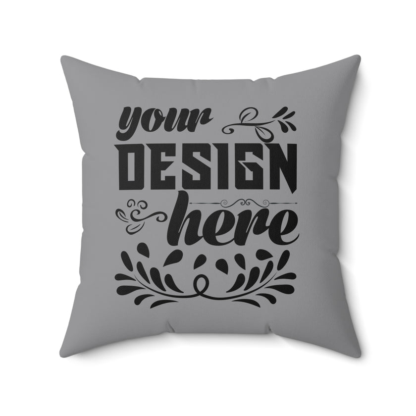 Customizable Spun Polyester Square Pillow with Double Sided Print and Zipper