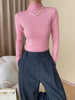 Nameria High Neck Rib Knit Top Slim Fit Base Layer