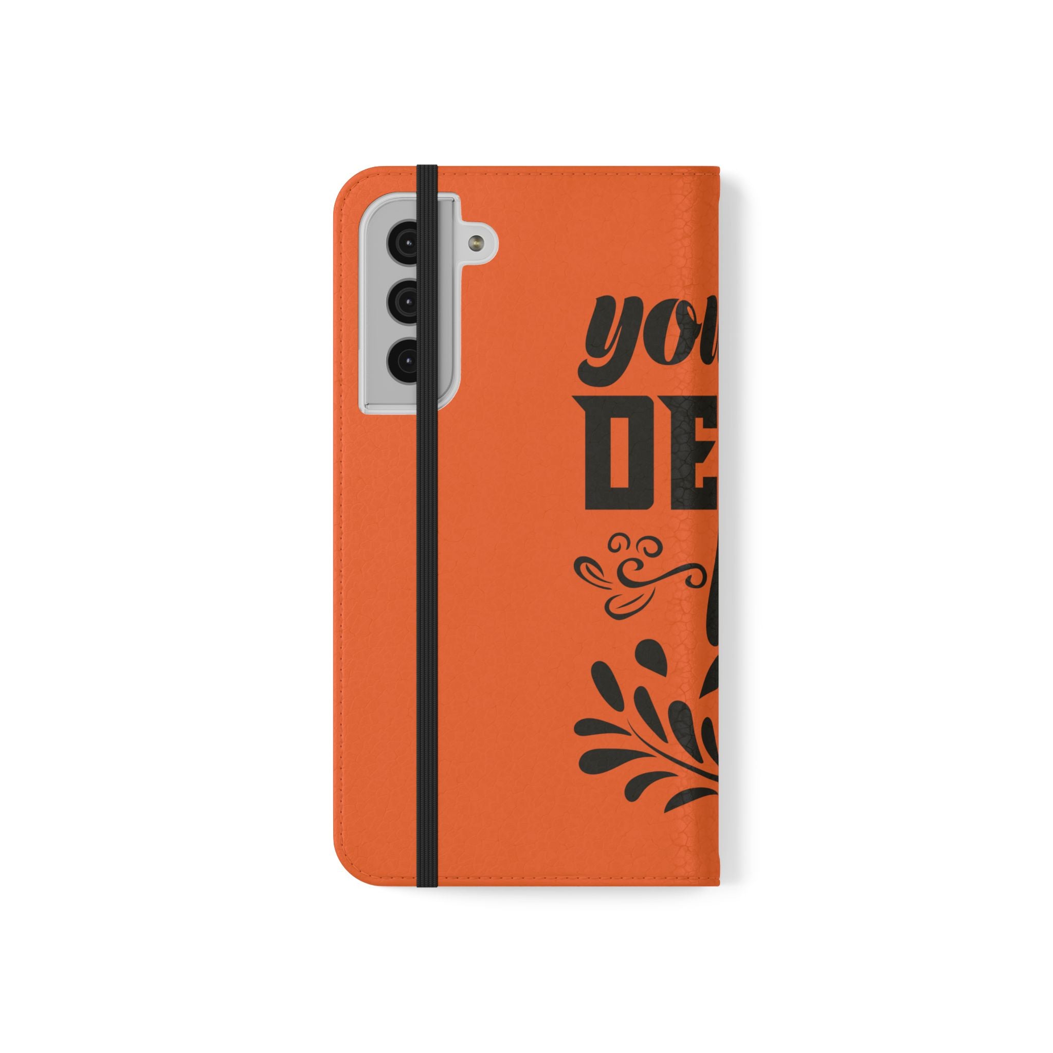 Customizable Flip Folio Phone Case With Card Slots Stand And Elastic Strap