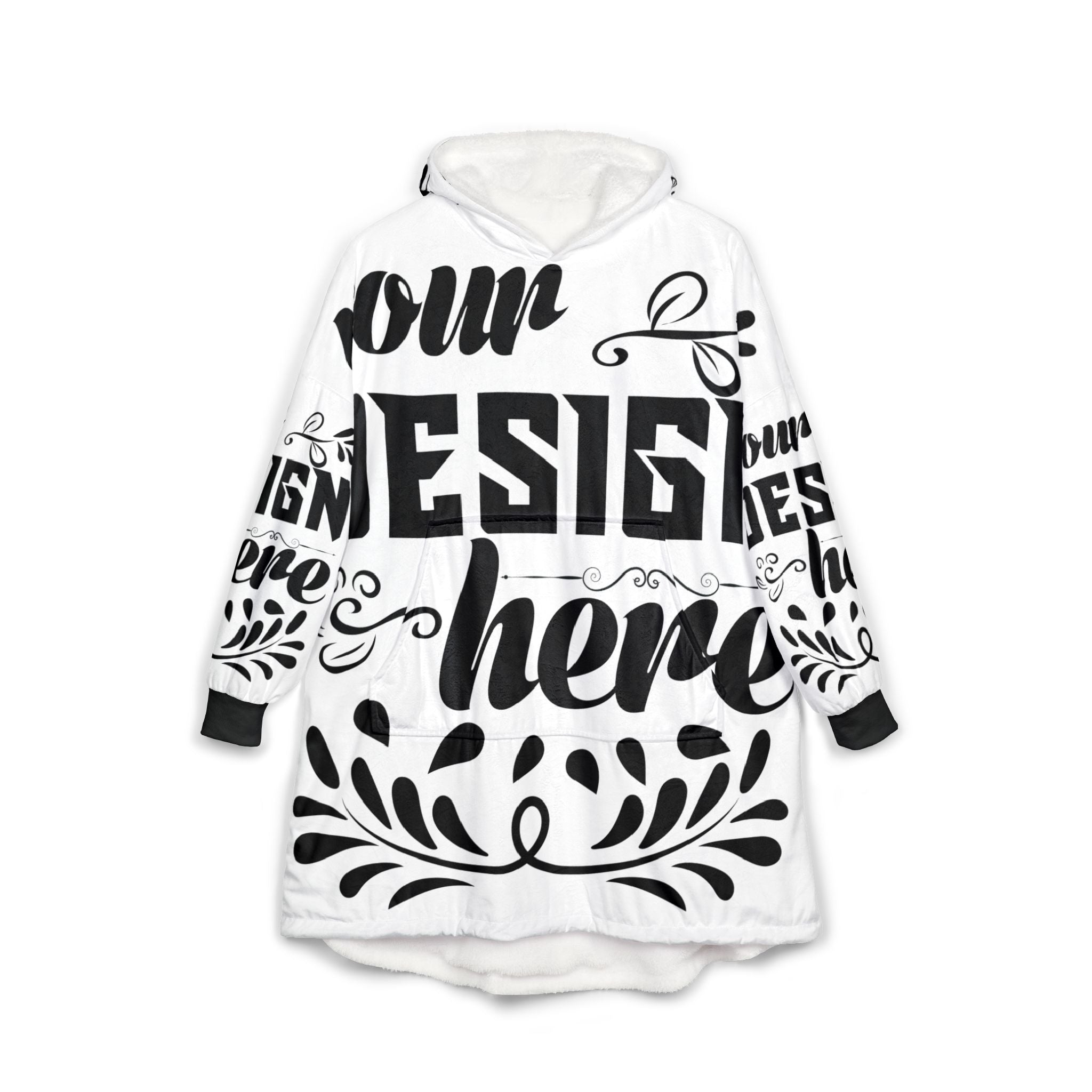 Customizable Generic H59 Unisex Hooded Blanket Polyester Fleece