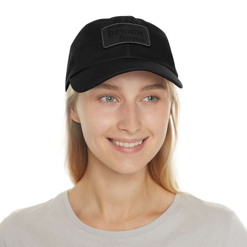 Customizable ValuCap VC300A Dad Hat with Faux Leather Patch Rectangle