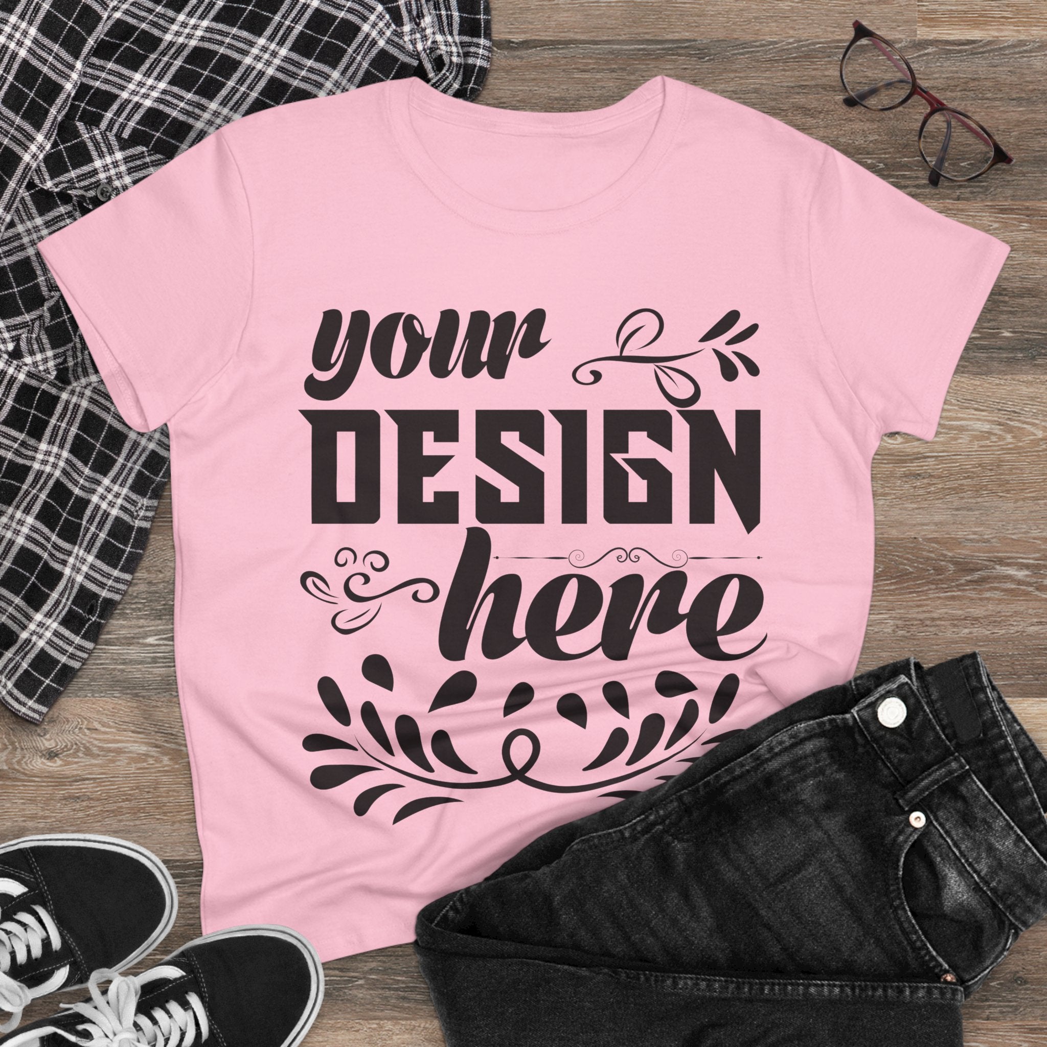 Customizable Gildan 5000L Womens Midweight Cotton Short Sleeve T-Shirt