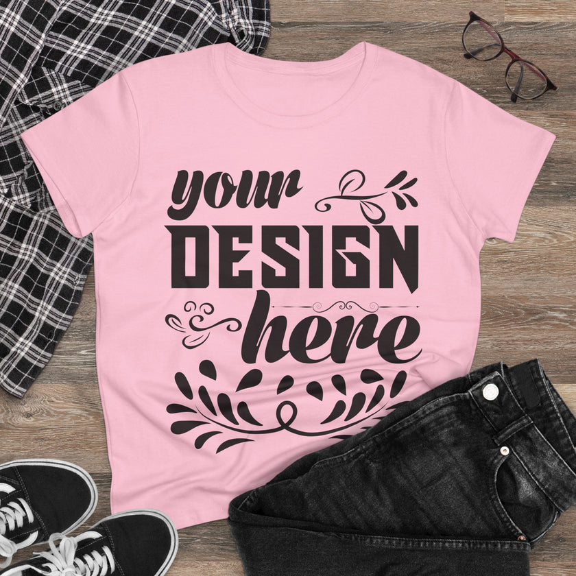 Customizable Gildan 5000L Womens Midweight Cotton Short Sleeve T-Shirt