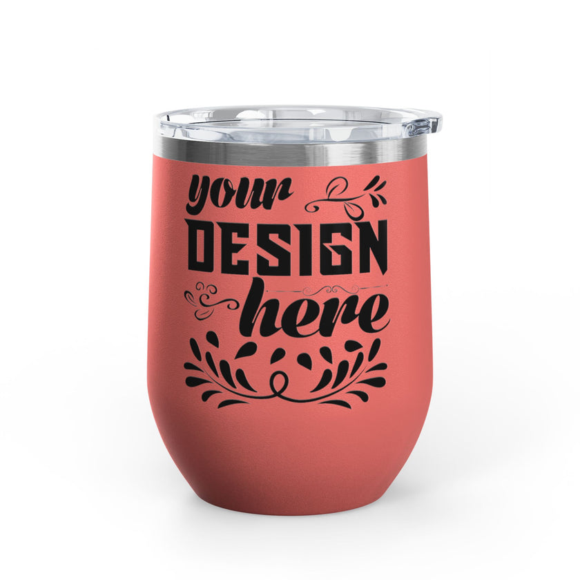 Customizable Polar Camel 12oz Stainless Steel Wine Tumbler Cup Lid