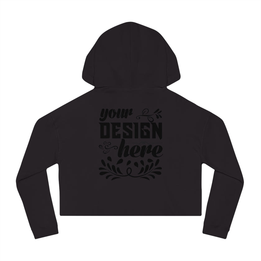 Customizable Independent Trading Women Cropped Hooded Sweatshirt