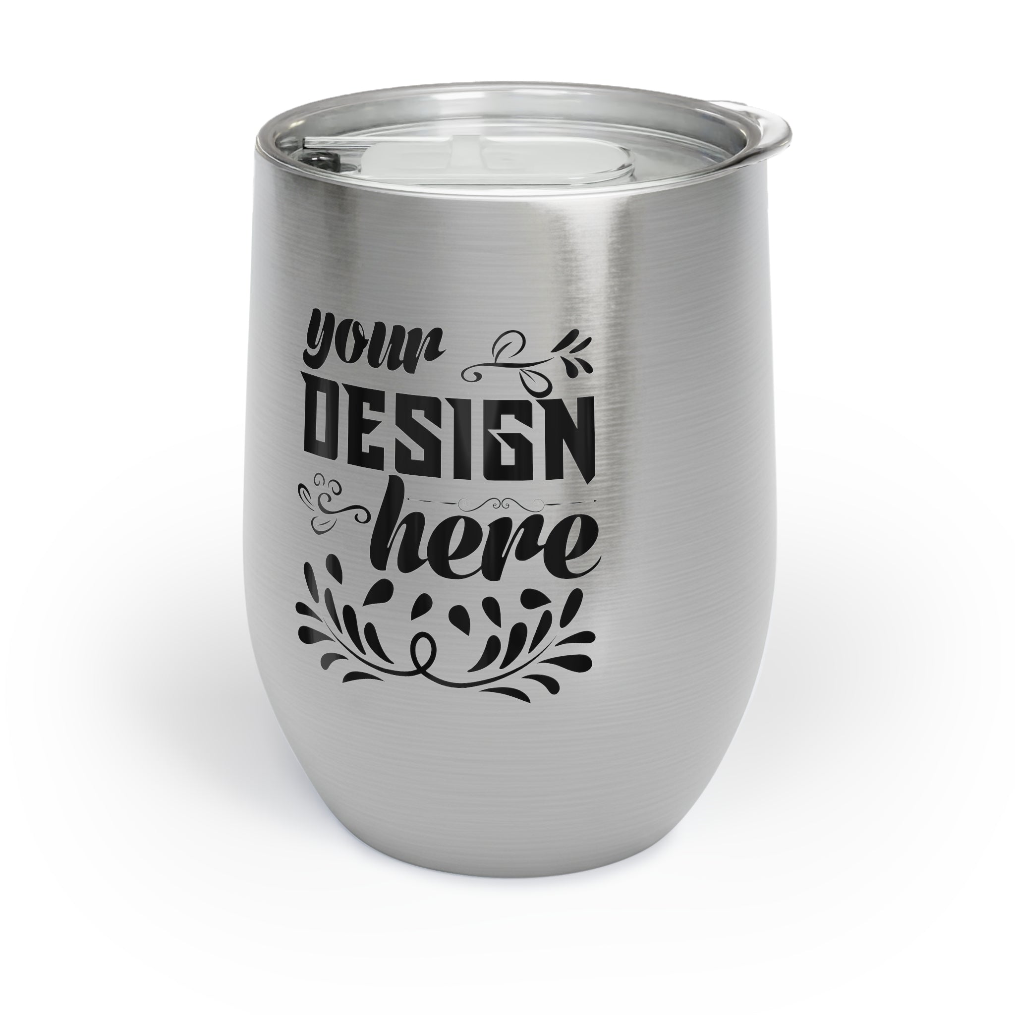Customizable 12oz Vacuum Insulated Stainless Steel Wine Tumbler with Lid