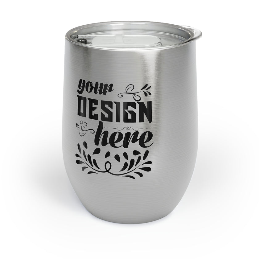 Customizable 12oz Vacuum Insulated Stainless Steel Wine Tumbler with Lid