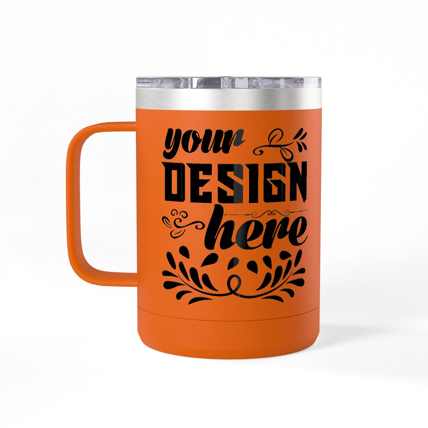 Customizable Polar Camel 15oz Stainless Steel Coffee Mug Tumbler Lid