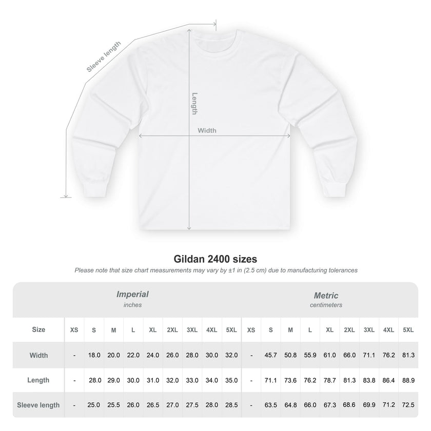 Customizable Gildan 2400 Unisex Ultra Cotton Long Sleeve Tee Classic Fit