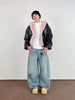 Nameria Unisex Retro Hooded PU Leather Jacket with Fleece Lining