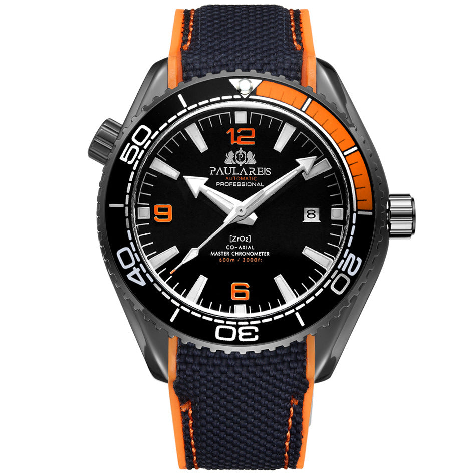 Nameria Automatic Luminous Date Watch Rubber Strap 45mm