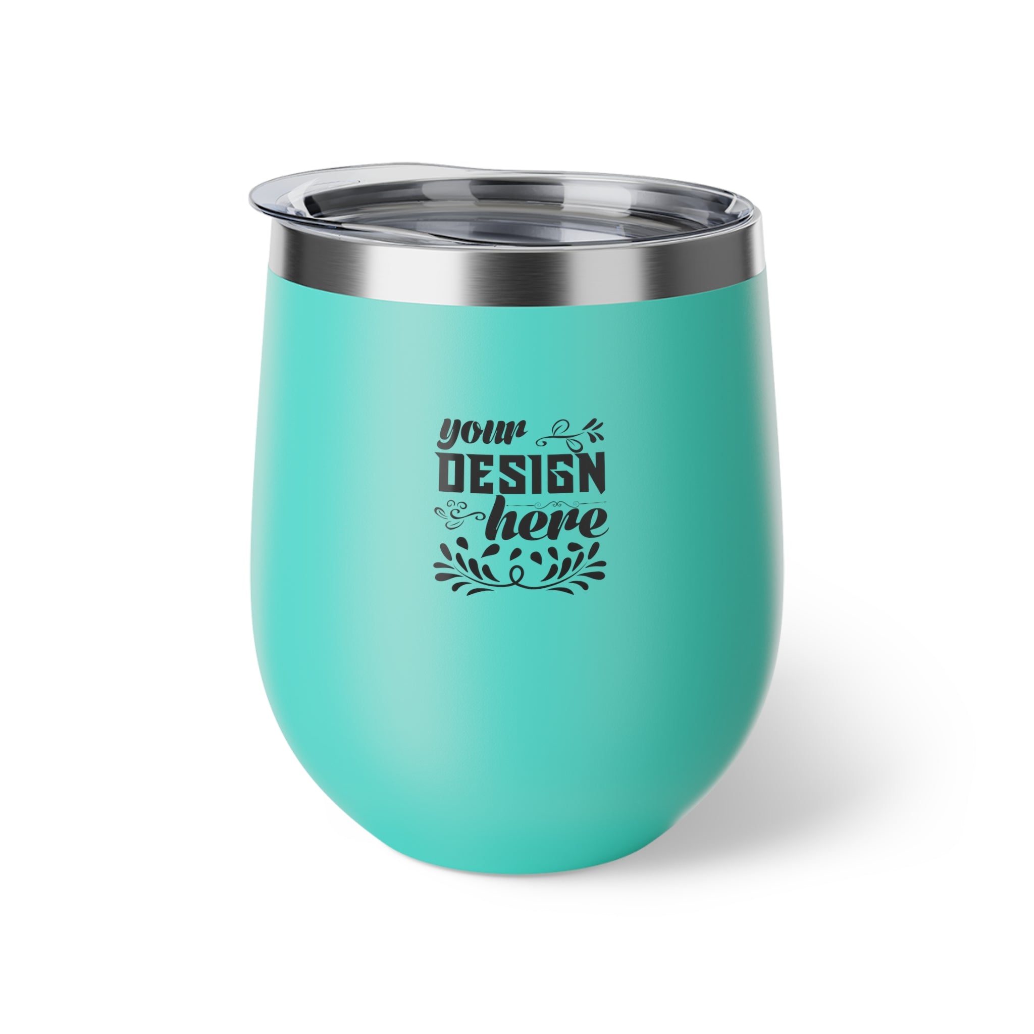 Customizable 12oz Copper Vacuum Insulated Cup with Push On Lid BPA Free