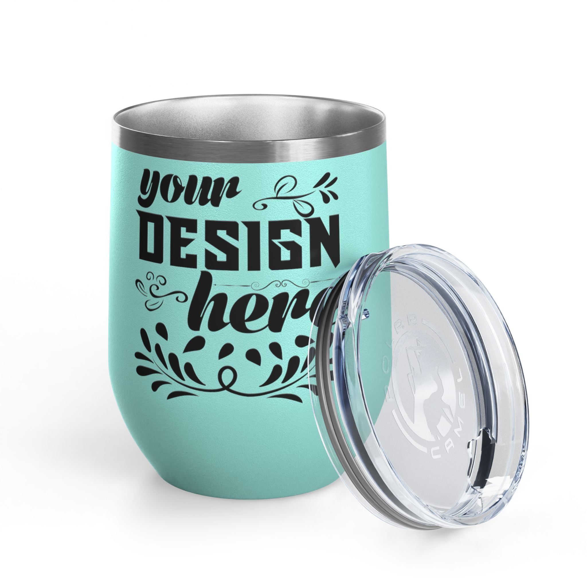 Customizable Polar Camel 12oz Stainless Steel Wine Tumbler Cup Lid