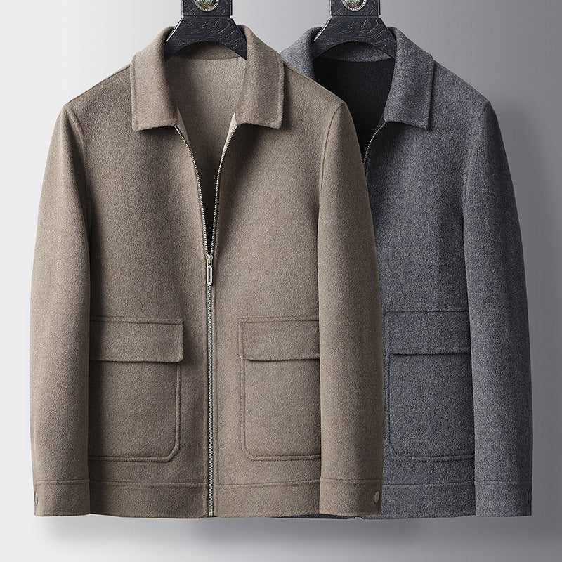 Nameria Mens Wool Jacket Coat Lapel Zip Tailored Fit