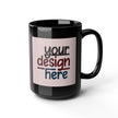 Customizable Black Ceramic Mug 11oz 15oz Glossy Finish Lead BPA Free