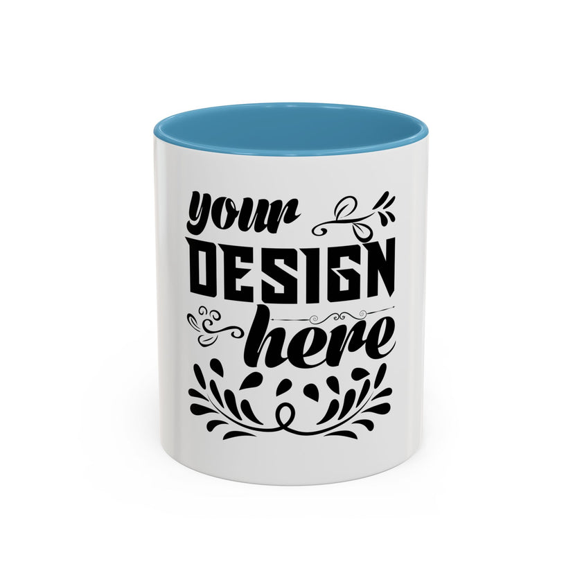 Customizable Accent Coffee Mug 11oz and 15oz Colored Interior Handle