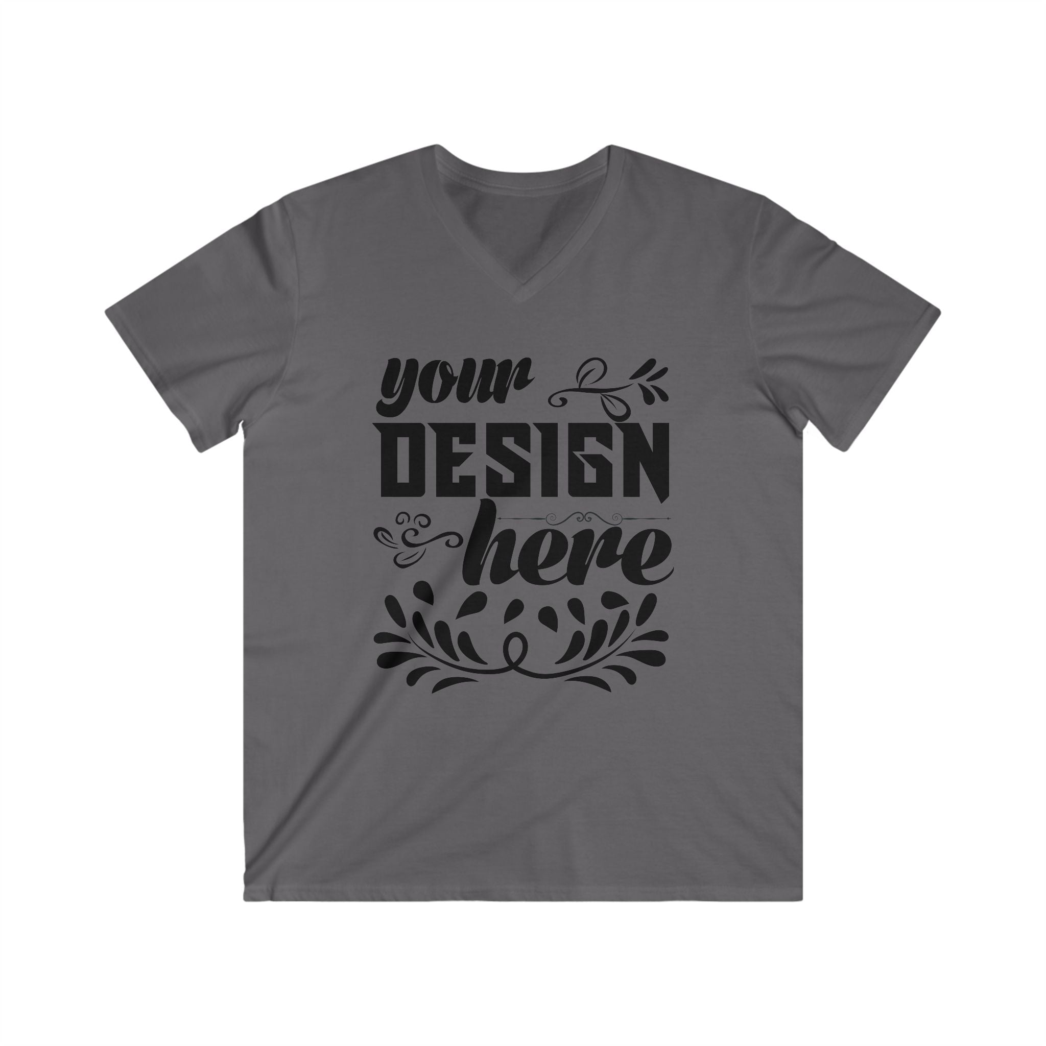 Customizable Gildan 64V00 Mens Fitted V Neck Short Sleeve Tee