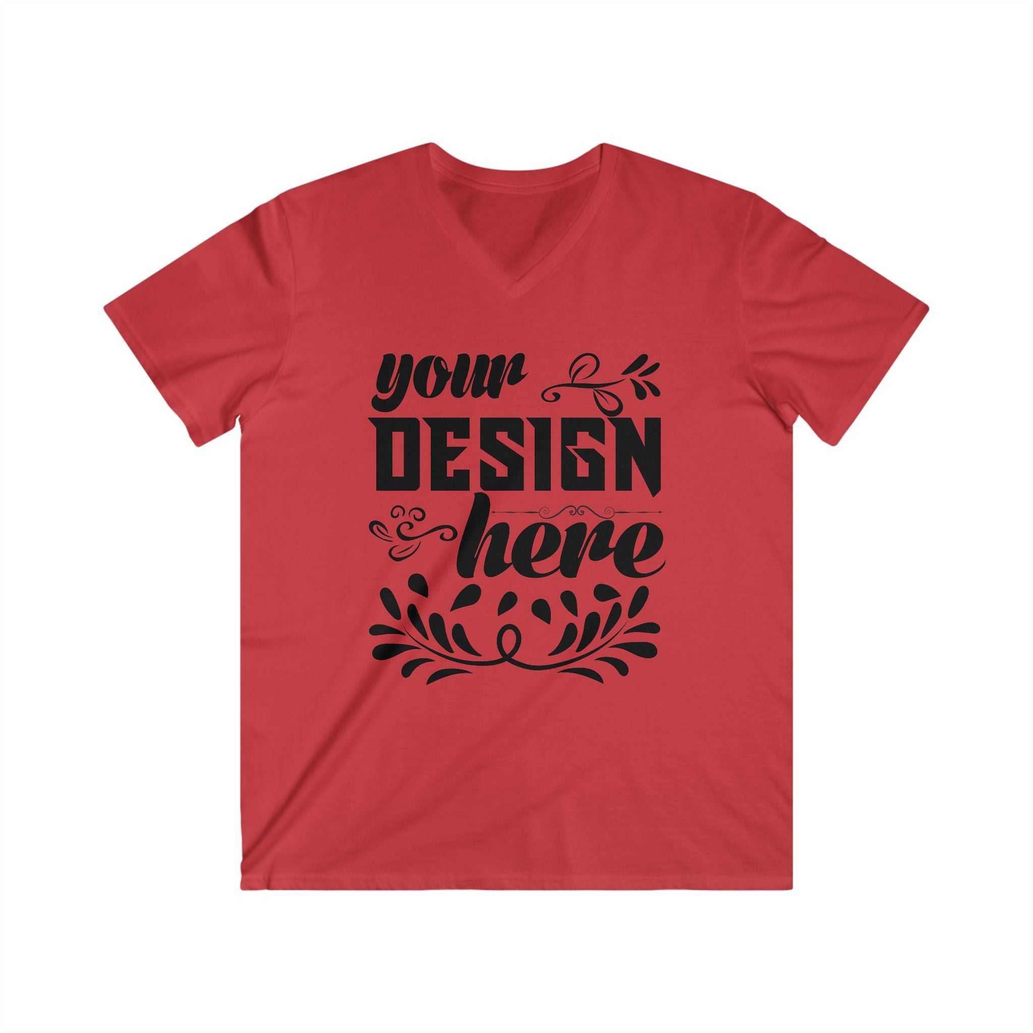 Customizable Gildan 64V00 Mens Fitted V Neck Short Sleeve Tee