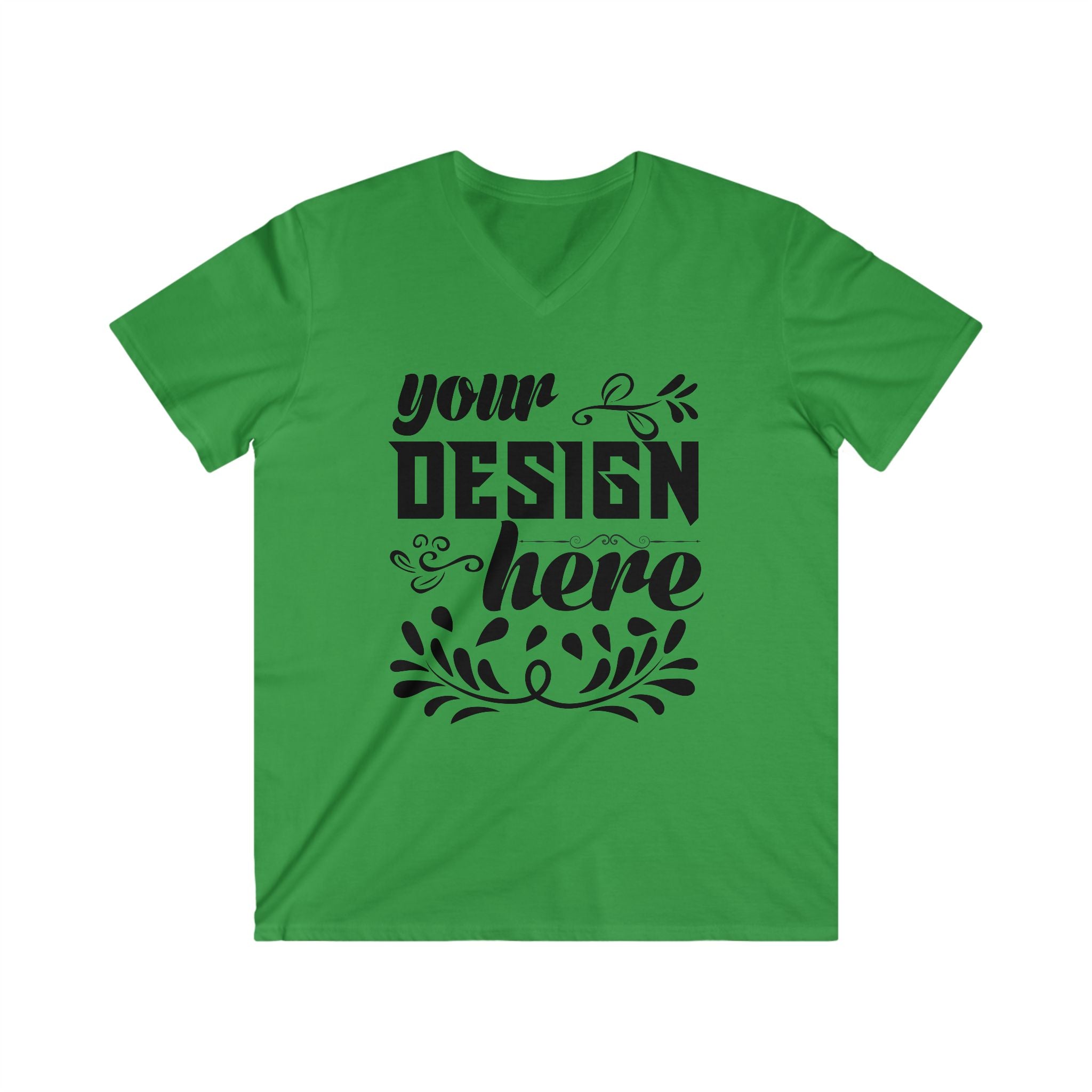 Customizable Gildan 64V00 Mens Fitted V Neck Short Sleeve Tee