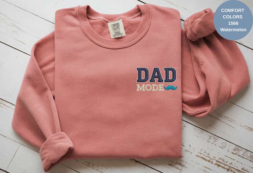 Unisex Garment-Dyed Sweatshirt with Dad Mode Embroidery