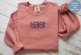 Unisex Garment-Dyed Sweatshirt with London Flag Embroidery