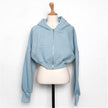 Nameria Stylish Zip Up Cropped Hoodie Terry Cotton