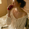 Nameria Womens Long Sleeve French Style Cotton Nightgown