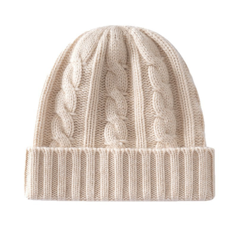 Nameria Unisex Cable Knit Cashmere Blend Hat Ear Flaps One Size