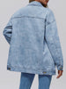 Nameria Womens Oversized Denim Jacket Long Sleeve