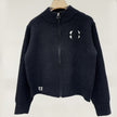 Nameria Wool Blend Zip Cardigan Stand Collar Loose Fit