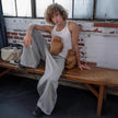 Nameria Unisex Wide Leg Sweatpants Mid Waist