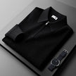 Nameria Half Zip Lapel Collar Waffle Knit Polo Long Sleeve