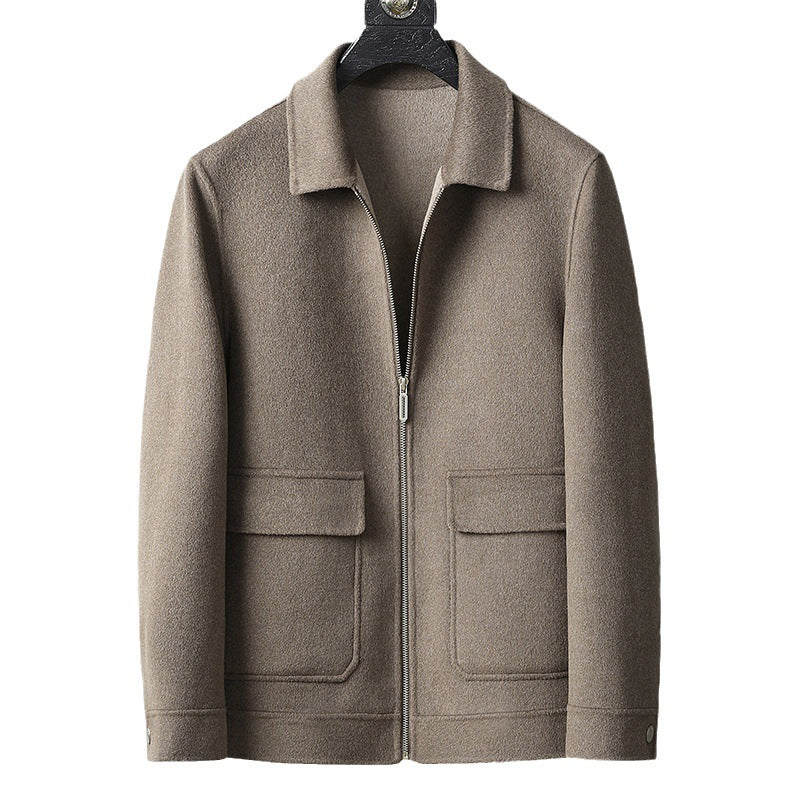 Nameria Mens Wool Jacket Coat Lapel Zip Tailored Fit