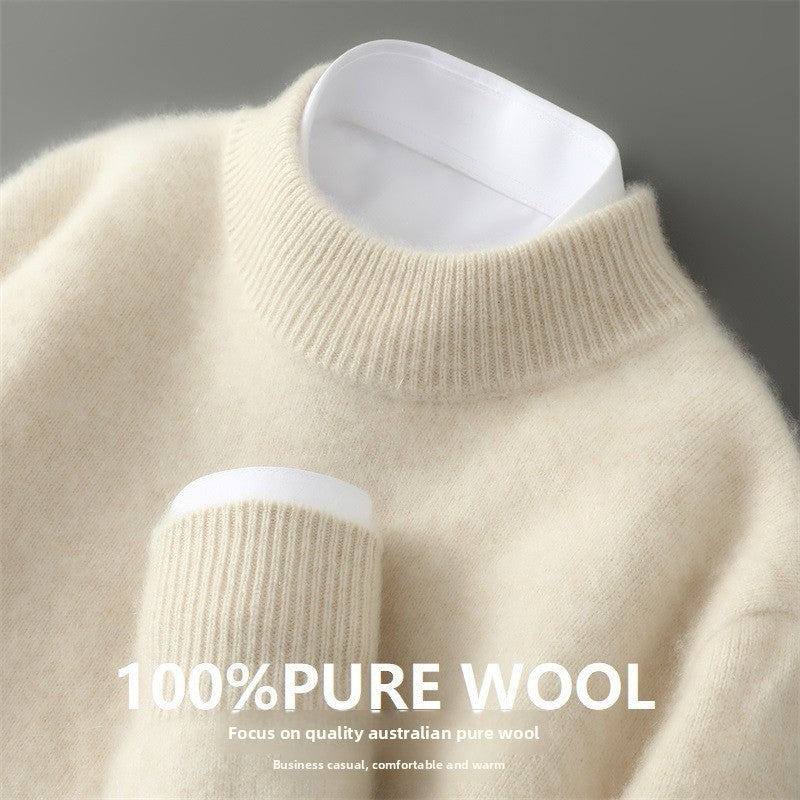 Nameria Wool Half Turtleneck Sweater Thick Knit Loose Fit