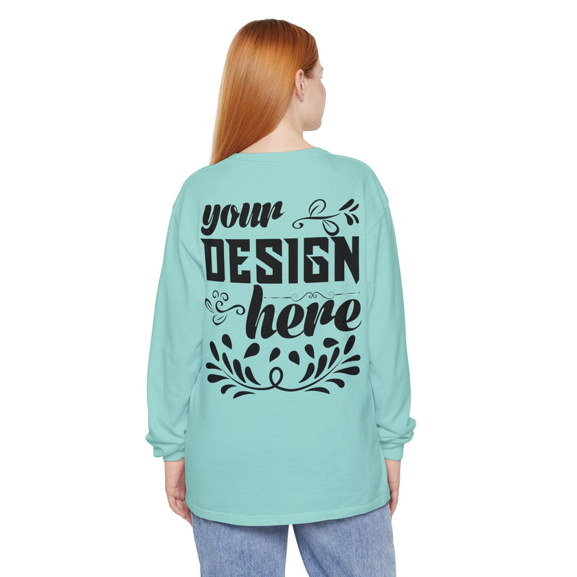 Customizable Comfort Colors 6014 Unisex Garment Dyed Long Sleeve T Shirt