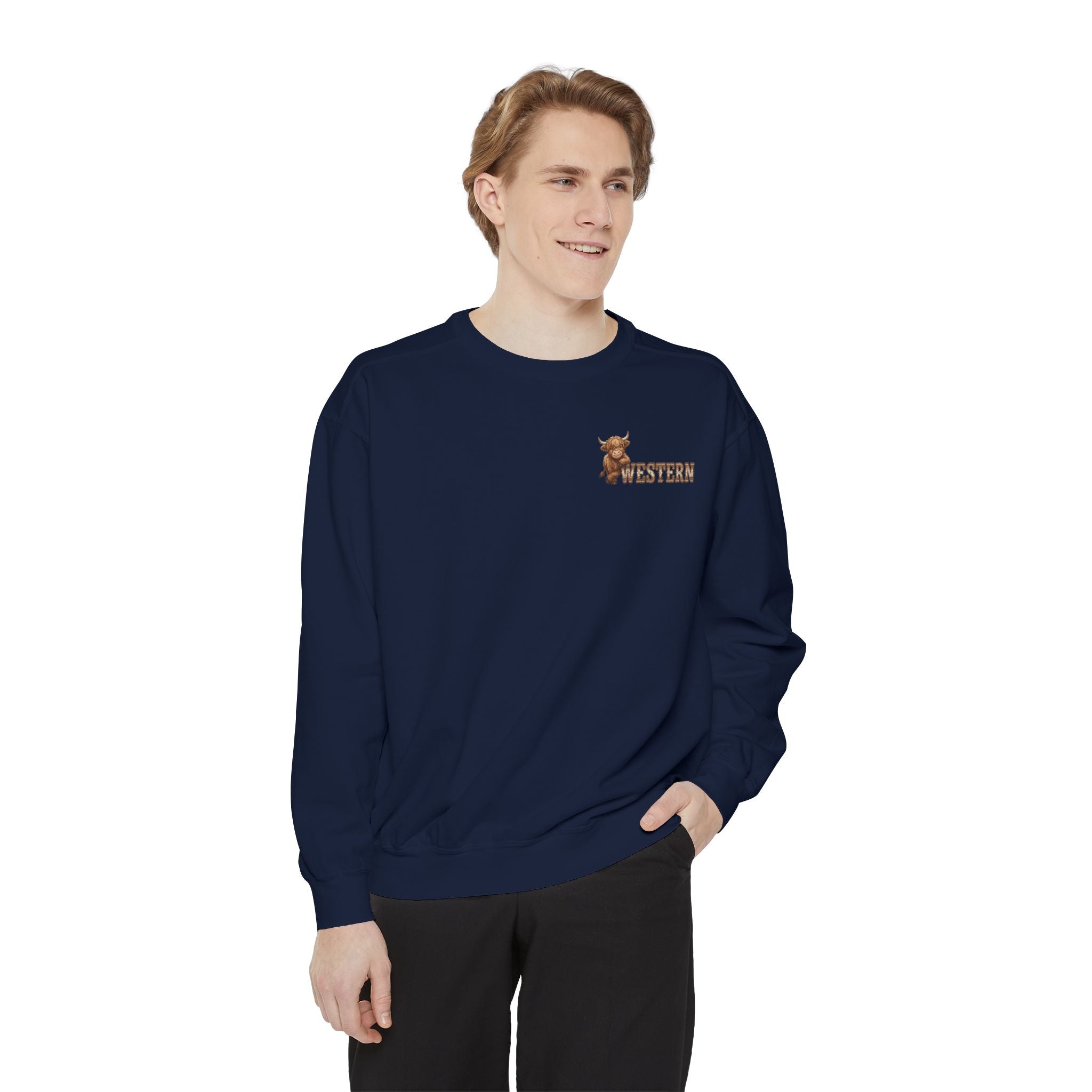 Western Highland Cow Graphic Sweatshirt – Rustic Casual Pullover
