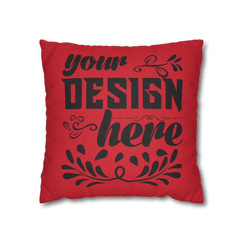 Customizable Faux Suede Square Pillowcase with Concealed Zipper Closure