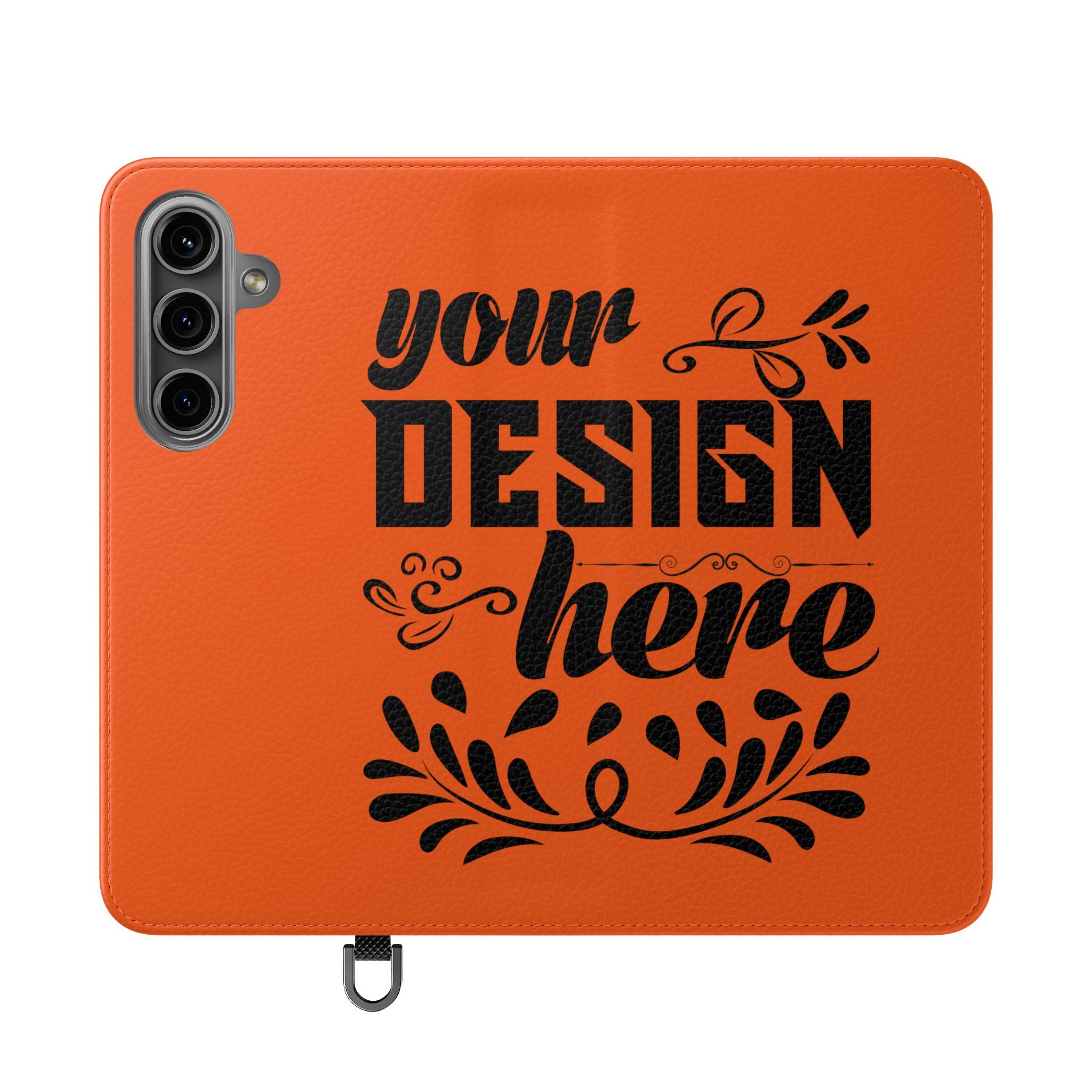 Customizable Flip Folio Phone Case With Card Slots Stand And Elastic Strap