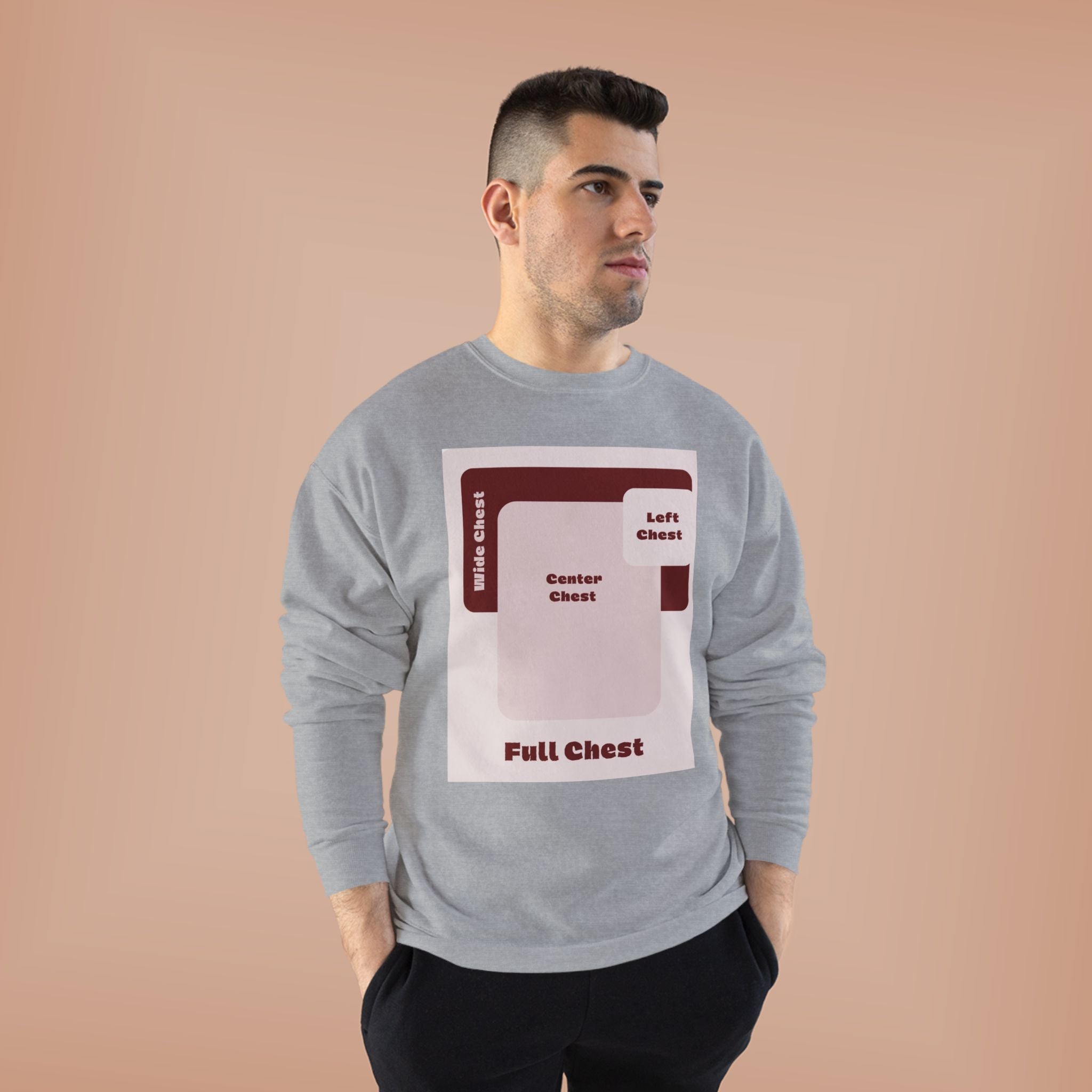 Customizable Unisex Hanes P160 EcoSmart Crewneck Sweatshirt Custom Print