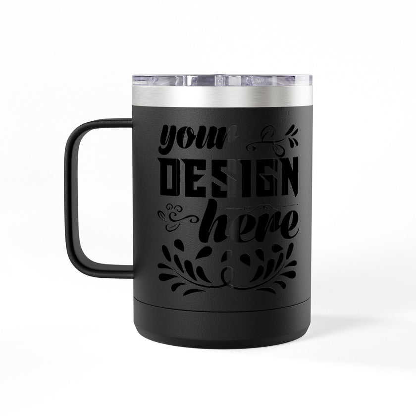 Customizable Polar Camel 15oz Stainless Steel Coffee Mug Tumbler Lid